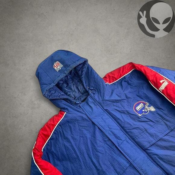 New York Giants NFL Starter Puffer Jacket Fullzip adult 2XL Quilted Vintage 90s - Picture 3 of 6